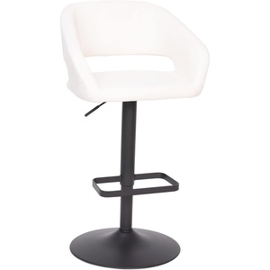 image:imageFlash Furniture Erik Contemporary Adjustable Height Barstool with Footrest and Rounded MidBack Upholstered Bar or Counter Height Stool WhiteChromeWhite VinylBlack Frame