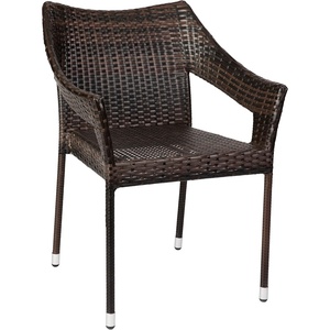 image:imageFlash Furniture Ethan Commercial Grade Patio Chair All Weather PE Rattan Wicker Stacking Patio Dining Chair GrayEspresso