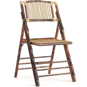 image:imageFlash Furniture Folding Bohemian Bamboo Chairs with Curved Backs Modern Bamboo Folding Dining Chairs 300 lb Static Weight Capacity Set of 4Set of 1