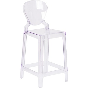 image:imageFlash Furniture Ghost Counter Stool with Tear Back in Transparent CrystalPack of 1