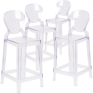 image:imageFlash Furniture Ghost Counter Stool with Tear Back in Transparent CrystalPack of 4