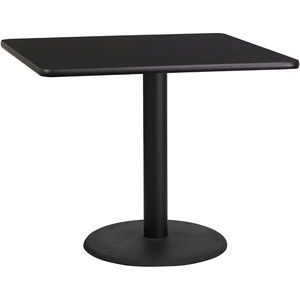 image:imageFlash Furniture Graniss 36 Square Walnut Laminate Table Top with 24 Round Table Height BaseBlack