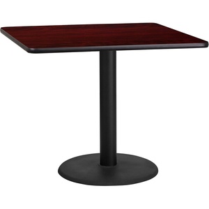 image:imageFlash Furniture Graniss 36 Square Walnut Laminate Table Top with 24 Round Table Height BaseMahogany