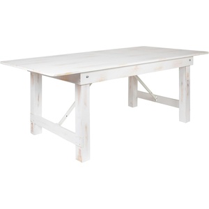 image:imageFlash Furniture HERCULES 7 x 40 Rectangular Antique Rustic Solid Pine Folding Farm Table MahoganyAntique Rustic White