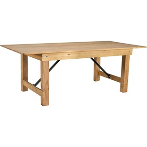 image:imageFlash Furniture HERCULES 7 x 40 Rectangular Antique Rustic Solid Pine Folding Farm Table MahoganyLight Natural