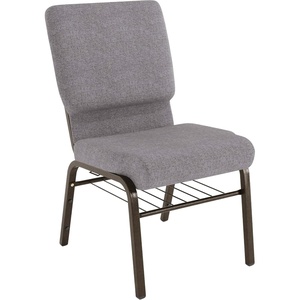 image:imageFlash Furniture HERCULES Series 185W Church Chair in Navy Blue Fabric with Book Rack  Gold Vein FrameGray FabricGold Vein Frame