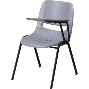 image:imageFlash Furniture HERCULES Series 661 lb Capacity Black Ergonomic Shell Stack Chair with Black Frame and 16 Seat HeightGrey