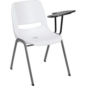 image:imageFlash Furniture HERCULES Series 661 lb Capacity Black Ergonomic Shell Stack Chair with Black Frame and 16 Seat HeightWhite
