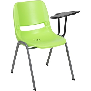 image:imageFlash Furniture HERCULES Series 880 lb Capacity Gray Ergonomic Shell Stack Chair with Black FrameGreen
