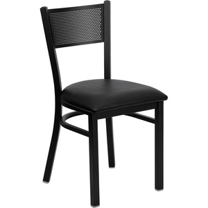 image:imageFlash Furniture HERCULES Series Black Grid Back Metal Restaurant Chair  Burgundy Vinyl SeatBlack Vinyl SeatBlack Metal Frame