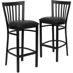image:imageFlash Furniture HERCULES Series Black School House Back Metal Restaurant Barstool  Black Vinyl Seat Pack of 1Black Vinyl SeatBlack Metal Frame