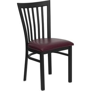 image:imageFlash Furniture HERCULES Series Black School House Back Metal Restaurant Chair  Black Vinyl SeatBurgundy Vinyl SeatBlack Metal Frame