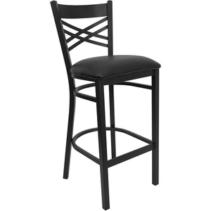 image:imageFlash Furniture HERCULES Series Black X Back Metal Restaurant Barstool  Black Vinyl SeatBlack Vinyl SeatBlack Metal Frame
