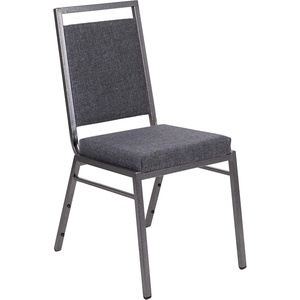 image:imageFlash Furniture HERCULES Series Square Back Stacking Banquet Chair in Dark Gray Fabric with Silvervein FrameDark Gray FabricSilver Vein Frame