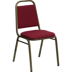 image:imageFlash Furniture HERCULES Series Trapezoidal Back Stacking Banquet Chair in Burgundy Vinyl  Silver Vein FrameBurgundy FabricGold Vein Frame