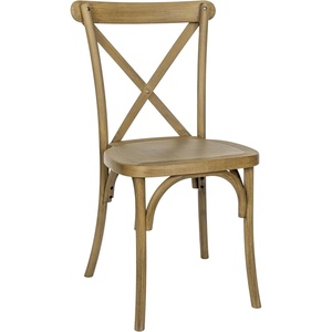 image:imageFlash Furniture Hercules Commercial IndoorOutdoor Cross Back Chair Wood Look WeatherResistant Lightweight Design Versatile Use Dark BrownChestnut