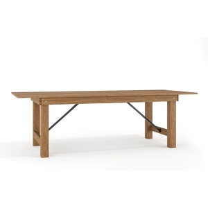 image:imageFlash Furniture Hercules Commercial Rectangular Farmhouse Folding Table Antique Rustic Solid Pine Dining Room Table Foldable Locking Legs 8 x 40 Black WashAntique Rustic