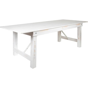 image:imageFlash Furniture Hercules Commercial Rectangular Farmhouse Folding Table Antique Rustic Solid Pine Dining Room Table Foldable Locking Legs 8 x 40 Black WashAntique Rustic White