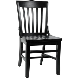 image:imageFlash Furniture Hercules School House Back Metal Restaurant Chair  Antique White Wood Seat  Black FrameBlack
