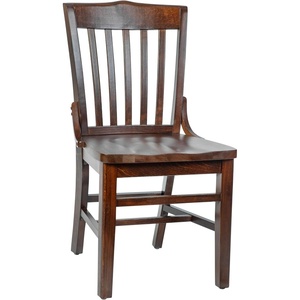 image:imageFlash Furniture Hercules Series School House Back Wood Restaurant Chair Classic Armless Dining Chair for RestaurantsKitchens Mahogany Wood FinishWalnut