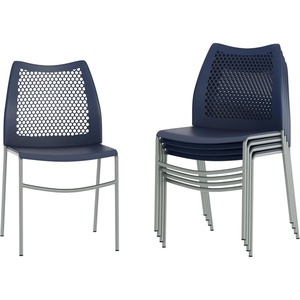 image:imageFlash Furniture Hercules Stacking Chair with Vented Backrest and Black Powder Coated Steel Legs with Integrated Support Bar Commercial Portable Chair  BlackNavy PlasticGray Frame