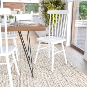 image:imageFlash Furniture Ingrid Commercial Windsor Solid Wood Dining Room Chairs Modern Armless Dining Chairs for Kitchens and Restaurants Set of 2 BlackWhite