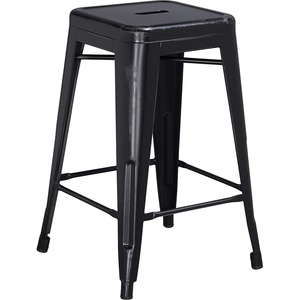 image:imageFlash Furniture Kai Commercial Grade 24 High Backless Black Metal IndoorOutdoor Counter Height Stool with Square SeatDistressed Black