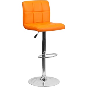 image:imageFlash Furniture Kathleen Contemporary Black Quilted Vinyl Adjustable Height Barstool with Chrome BaseOrange