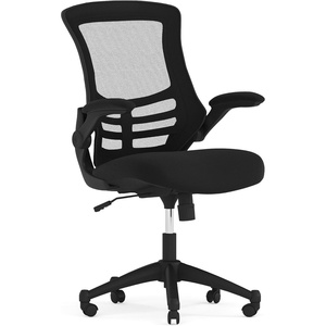 image:imageFlash Furniture Kelista MidBack Swivel Office Chair with Adjustable Seat Height Ergonomic Mesh Desk Chair with LeatherSoft Seat BlackBlack Mesh
