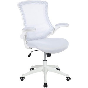 image:imageFlash Furniture Kelista MidBack Swivel Office Chair with Adjustable Seat Height Ergonomic Mesh Desk Chair with LeatherSoft Seat BlackWhite MeshWhite Frame