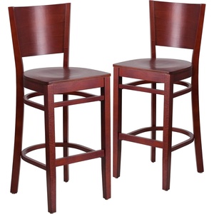 image:imageFlash Furniture Lacey Series Solid Back Walnut Wood Restaurant Barstool Pack of 1Mahogany Wood SeatMahogany Wood Frame