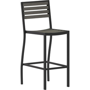 image:imageFlash Furniture Lark Commercial Grade Bar Height Stool AllWeather Outdoor Bar Stool with Faux Wood Poly Resin Slats and Aluminum Frame TeakGray Wash