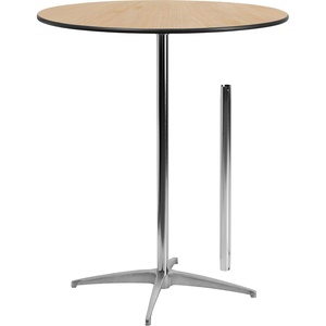 image:imageFlash Furniture Lars Black 24 Round Wood Cocktail Table with 30 and 42 ColumnsNatural