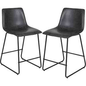 image:imageFlash Furniture LeatherSoft Counter Height Stools Gray 2Pieces 2ETER1834524GY