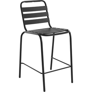 image:imageFlash Furniture Lila Commercial Black IndoorOutdoor Restaurant Stack Stool with Triple Slat BackBlackBlack