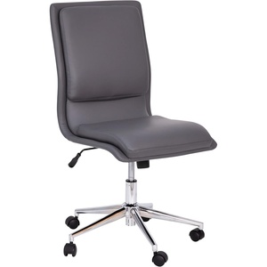 image:imageFlash Furniture Madigan Task Office Chair  Luxurious Gray LeatherSoft Upholstery  Padded MidBack and Seat  Height Adjustable Chrome Base  ArmlessGrey