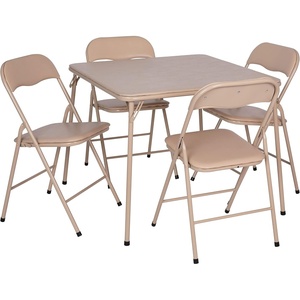 image:imageFlash Furniture Madison 5Piece Folding Card Table and Chairs Set Portable Event Table and Chairs Set BlackTan