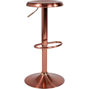 image:imageFlash Furniture Madrid Series Adjustable Height Retro Metal Barstool with Footrest Backless Adjustable Bar or Counter Height Swivel Stool GoldRose Gold