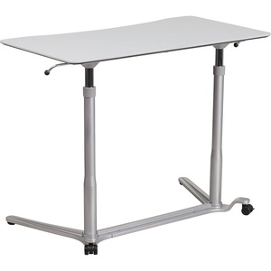 image:imageFlash Furniture Merritt SitDown StandUp Dark Wood Grain Computer Ergonomic Desk with 37375W Top Adjustable Range 29  4075Light Gray