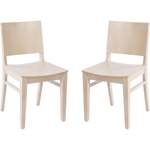 image:imageFlash Furniture Naples Commercial Solid Wood Dining Chair Curved Backrest Sturdy Mortise and Tenon Construction Antique WhiteAntique White