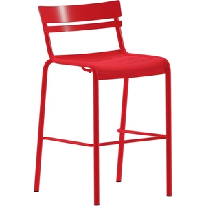 image:imageFlash Furniture Nash Commercial Grade Steel Stack Stool IndoorOutdoor Bar Stool with 2 Slat Back Set of 2 RedRed