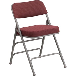 image:imageFlash Furniture Pack of 4 HERCULES Series Premium Curved Triple Braced amp Double Hinged Black PinDot Fabric Metal Folding ChairBurgundy
