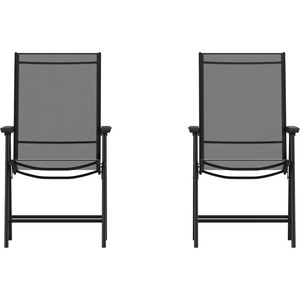 image:imageFlash Furniture Paladin Black Outdoor Folding Patio Sling Chair with Black Frame 2 PackBlack