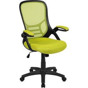 image:imageFlash Furniture Porter HighBack Swivel Office Chair with Adjustable Lumbar Support and Seat Height Ergonomic Mesh Desk Chair with FlipUp Armrests GrayBlackGreen