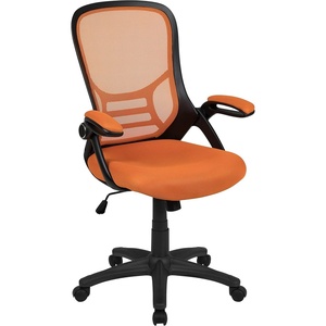 image:imageFlash Furniture Porter HighBack Swivel Office Chair with Adjustable Lumbar Support and Seat Height Ergonomic Mesh Desk Chair with FlipUp Armrests GrayBlackOrange