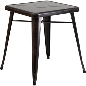 image:imageFlash Furniture Prince Commercial Grade 2375 Square White Metal IndoorOutdoor TableBlackantique Gold