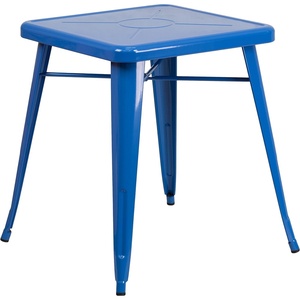 image:imageFlash Furniture Prince Commercial Grade 2375 Square White Metal IndoorOutdoor TableBlue