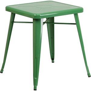 image:imageFlash Furniture Prince Commercial Grade 2375 Square White Metal IndoorOutdoor TableGreen