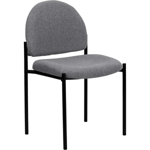 image:imageFlash Furniture Tania Comfort Vinyl Upholstered Stackable Side Reception Chair with Padded Seat Modern Stackable Chair for Living RoomOffice BlackGray Fabric