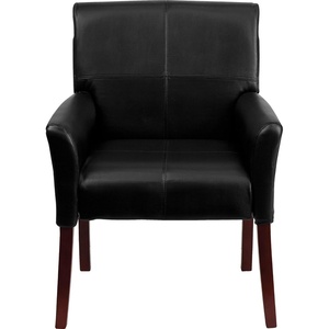 image:imageFlash Furniture Taylor LeatherSoft Upholstered Executive Side Reception Chair Lobby Chair with Cushions and Padded Arms BlackBlack